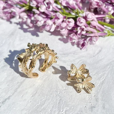 S925 Botanical cuff set